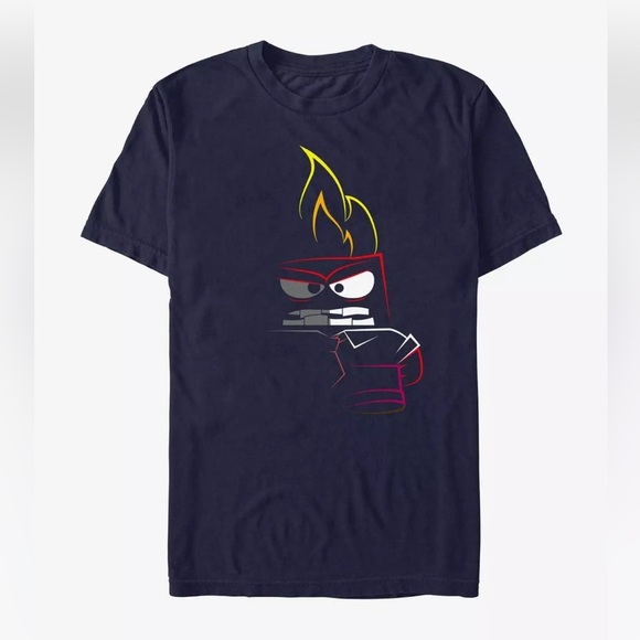 Disney Pixar Inside Out 2 Anger Lurking T-Shirt Blue Adult Size 2XL 100% New - Picture 1 of 8